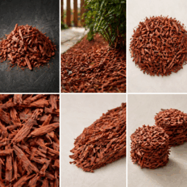 Premium Landscaping Mulch | Rich Red Wood Chips for Gardens