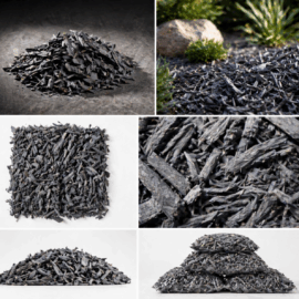 Black Wood Mulch – Premium Decorative Landscaping Chips | High-End Finish
